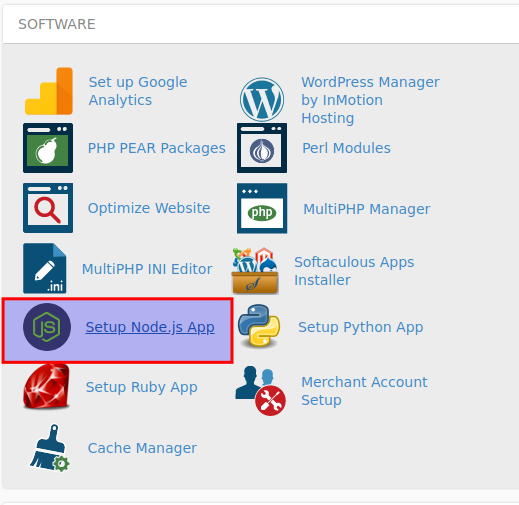 Setup node.js app